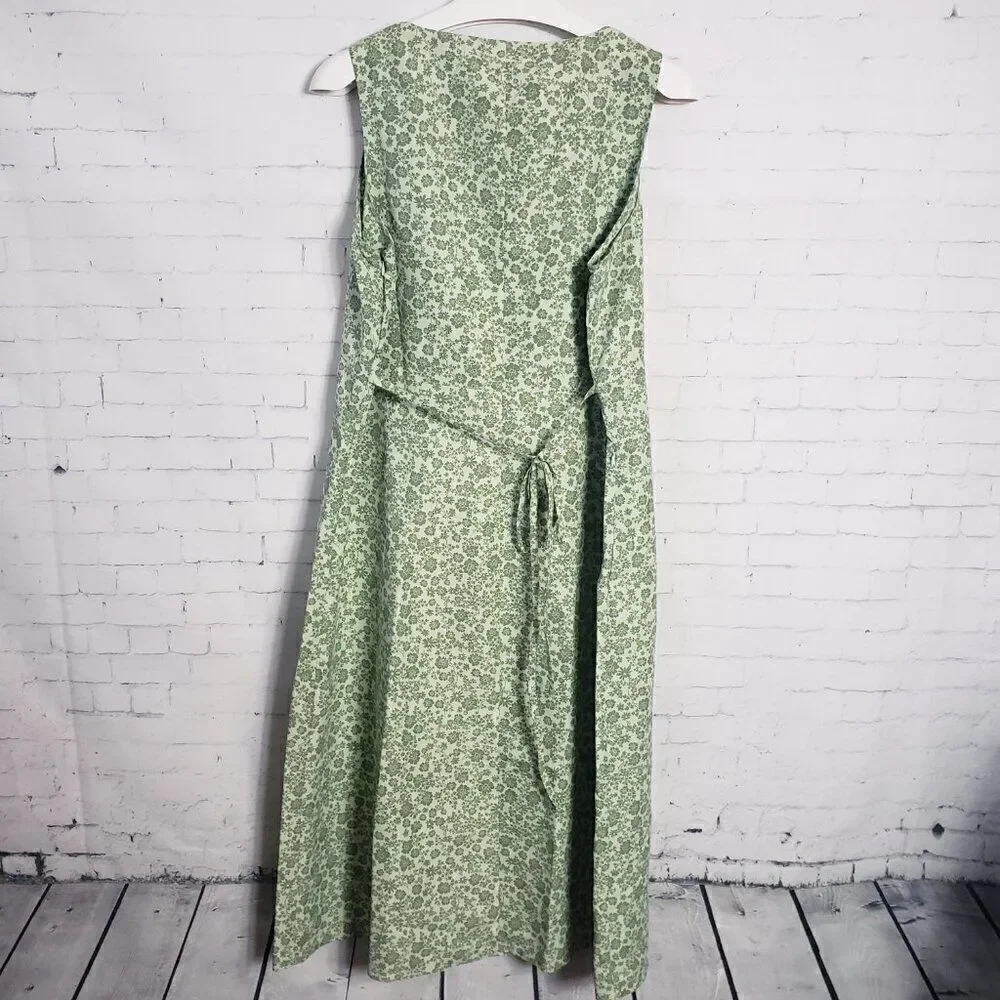 Rohan Spring Meadow Midi Dress Size US 14 / UK 18 Green Micro Ditzy Floral NEW